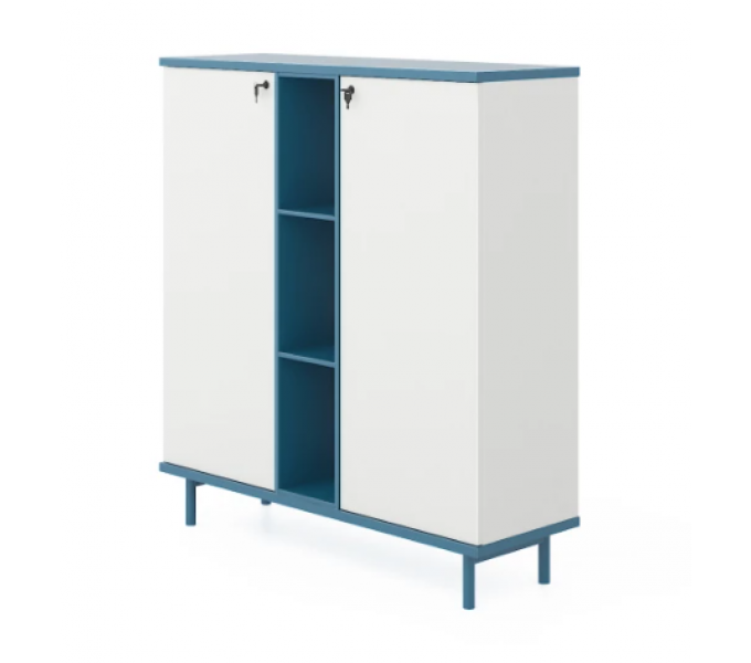 Офисный шкаф KANO Magic-2 (FMG30-2.12) Blue&White (CF05)
