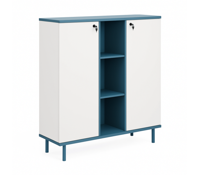 Офисный шкаф KANO Magic-2 (FMG30-2.12) Blue&White (CF05)