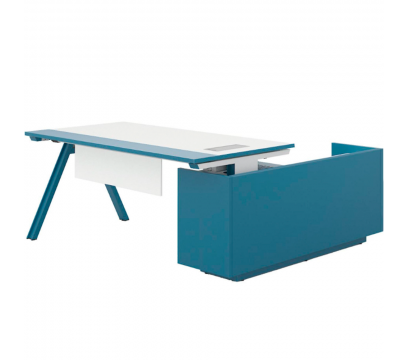 Офисный стол KANO Magic-2 (FMG80L-2.20) White&Blue CF05
