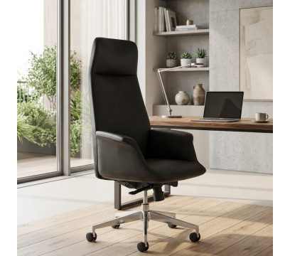 Офисное кресло ERGO Noble Leather HB Black