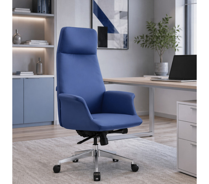 Офисное кресло ERGO Noble Leather HB Blue