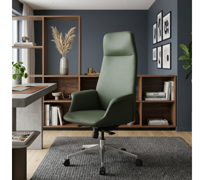 Офисное кресло ERGO Noble Leather HB Green