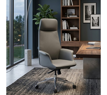 Офисное кресло ERGO Noble Leather HB Grey