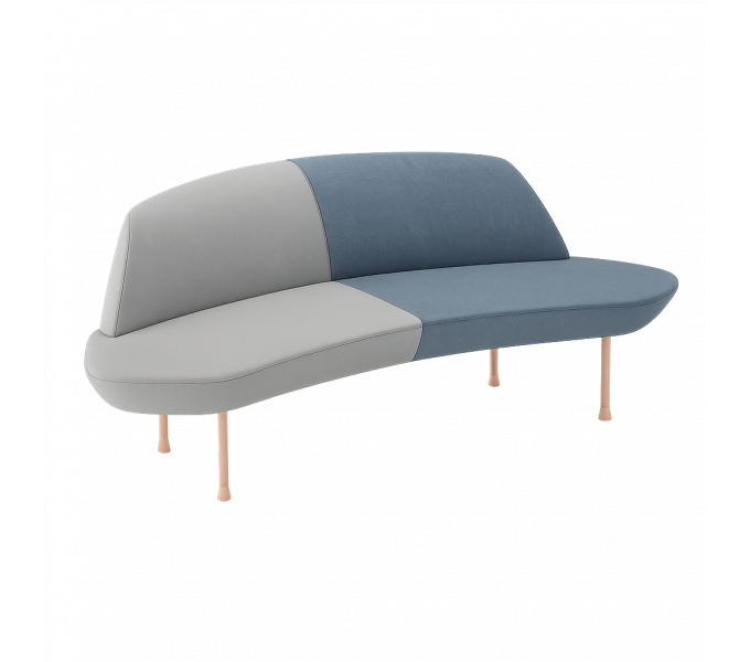 Диван трехместный KANO Rhine (SLY21.3B) Blue-Grey (B-MA03/B-MA01)