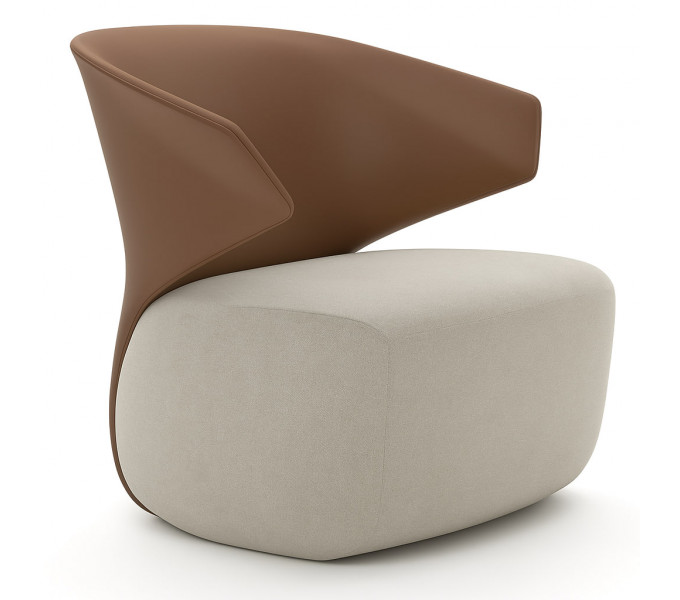 Арт кресло KANO Yuer (SUR20.1B) White&Brown